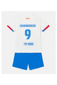 Barcelona Robert Lewandowski #9 Babyklær Borte Fotballdrakt til barn 2023-24 Korte ermer (+ Korte bukser)